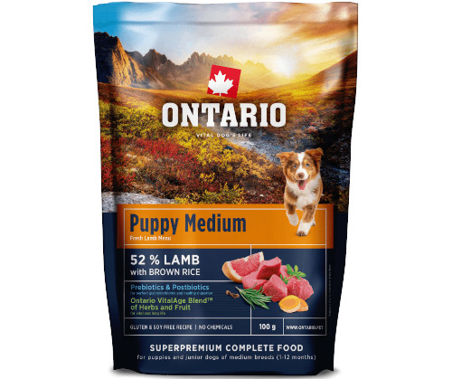 Ontario jagnięcina z ryżem junior średnie rasy 100 g