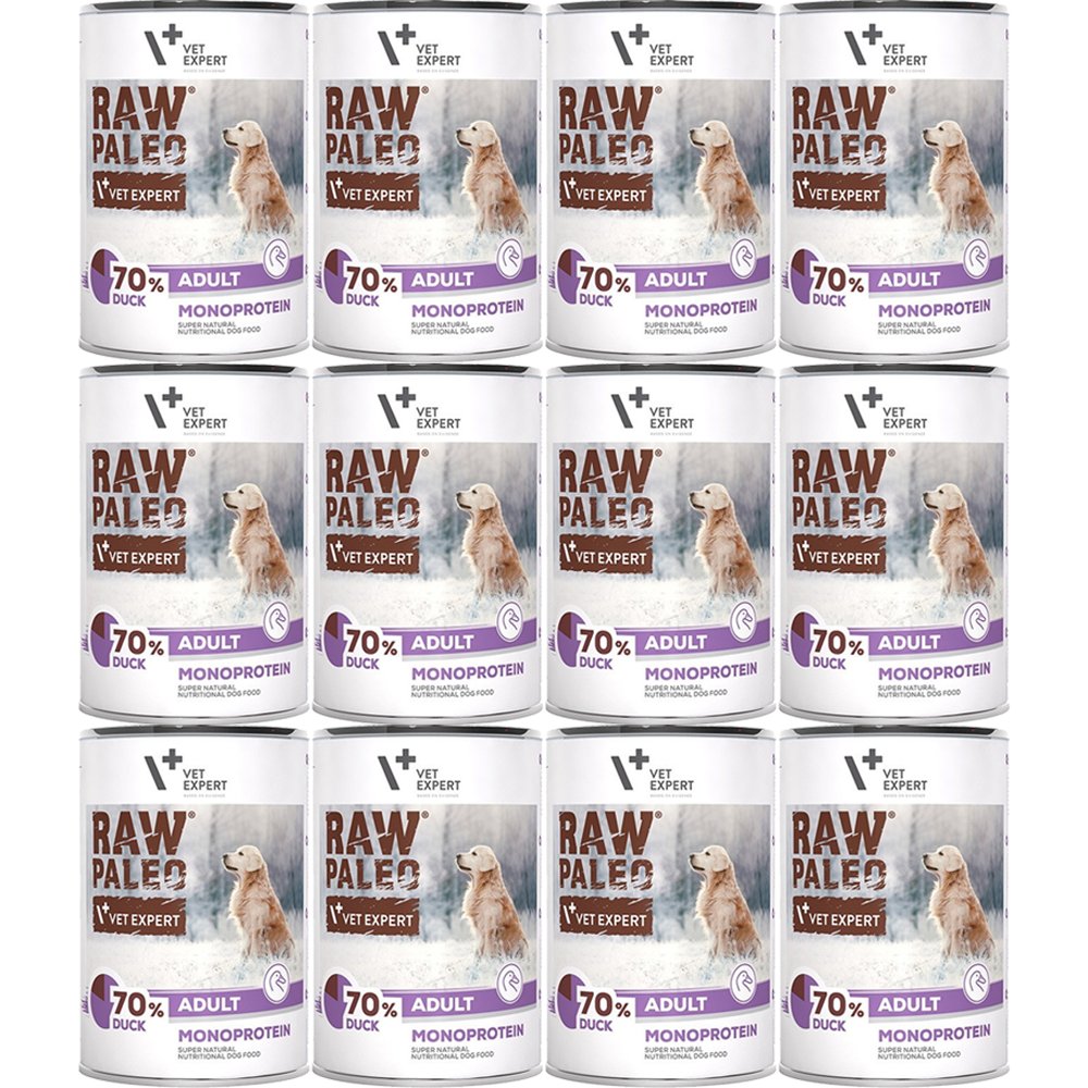 VetExpert Raw Paleo kaczka adult 400 g × 12