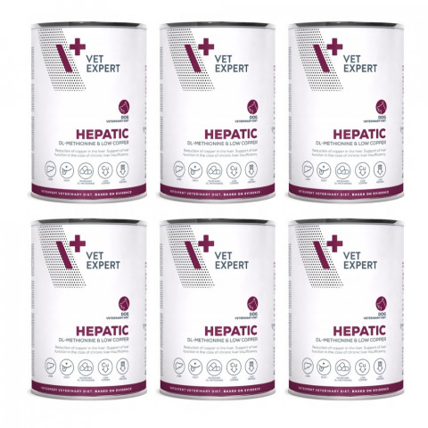 VetExpert Veterinary Diet Hepatic kurczak adult 400 g × 6