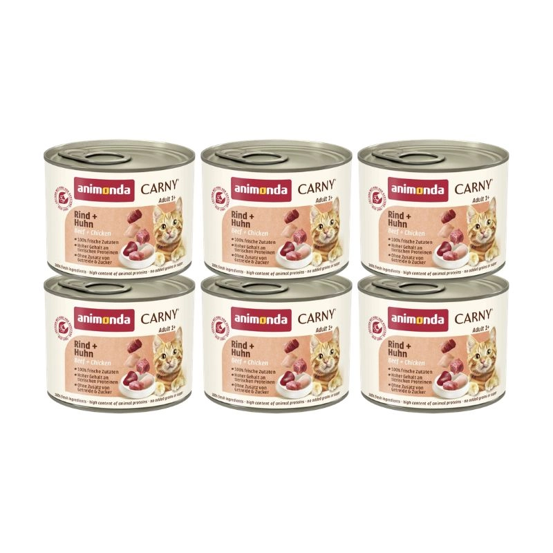 Animonda Carny kurczak, wołowina kawałki adult 200 g × 6