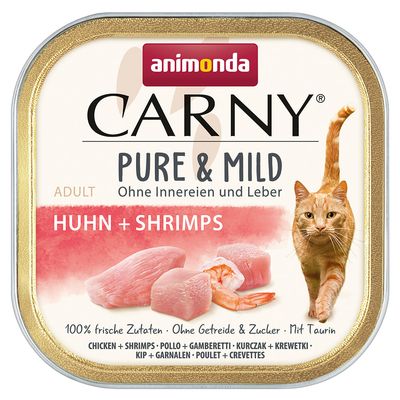 Animonda Carny krewetki, kurczak kawałki adult 100 g × 32