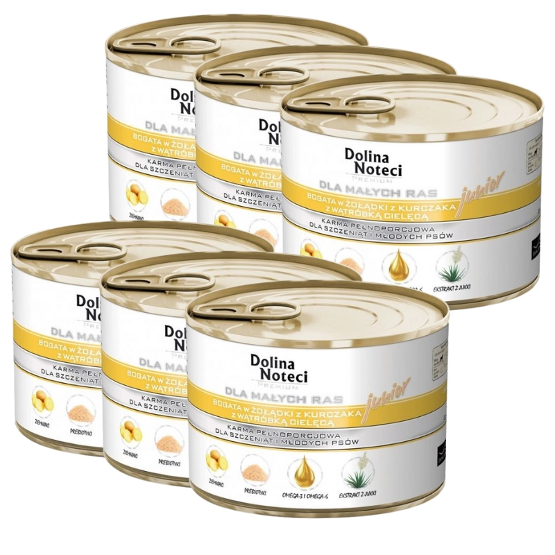 Dolina Noteci Premium cielęcina, kurczak junior małe rasy 185 g × 6