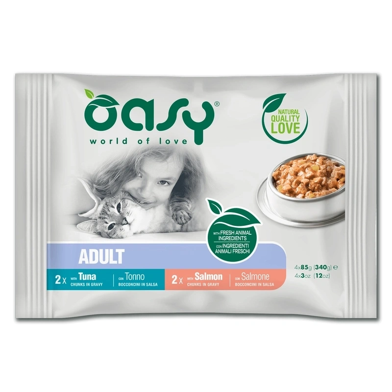 Oasy Lifestage mix smaków w bulionie adult 85 g × 4
