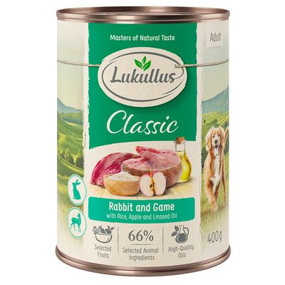 Lukullus Natural dziczyzna, królik 400 g × 12