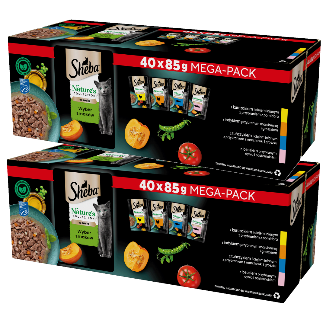Sheba Nature's Collection mix smaków w sosie adult 85 g × 80