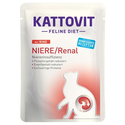 Kattovit Feline Diet Renal wołowina 85 g × 12