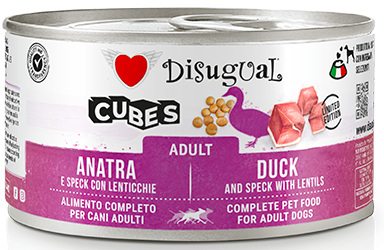 Disugual Cubes kaczka, wieprzowina z soczewicą adult 150 g