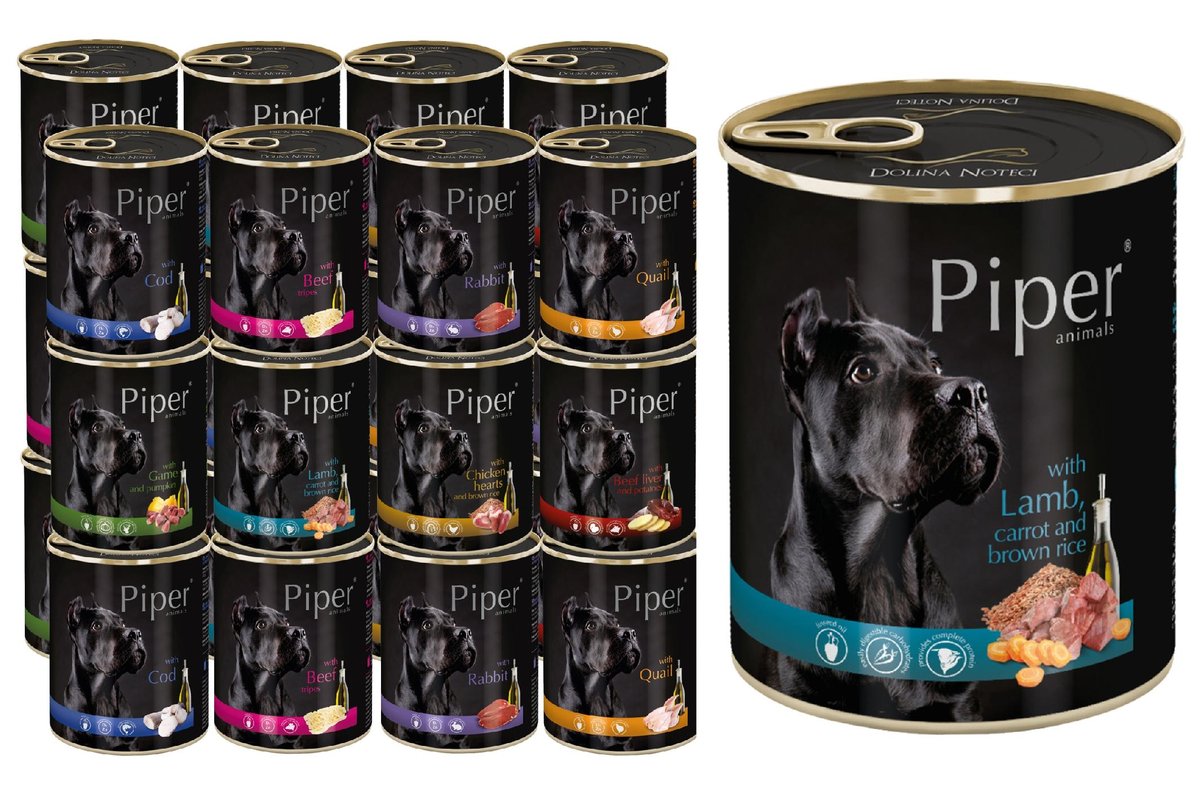 Piper Premium dorsz, dziczyzna, jagnięcina, królik, kurczak, przepiórka, wołowina 400 g × 24