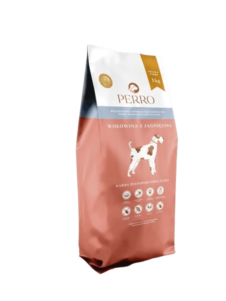 Perro jagnięcina, wołowina adult średnie rasy, duże rasy 1 kg