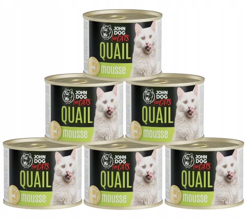 John Dog For Cats przepiórka pasztet adult 200 g × 6