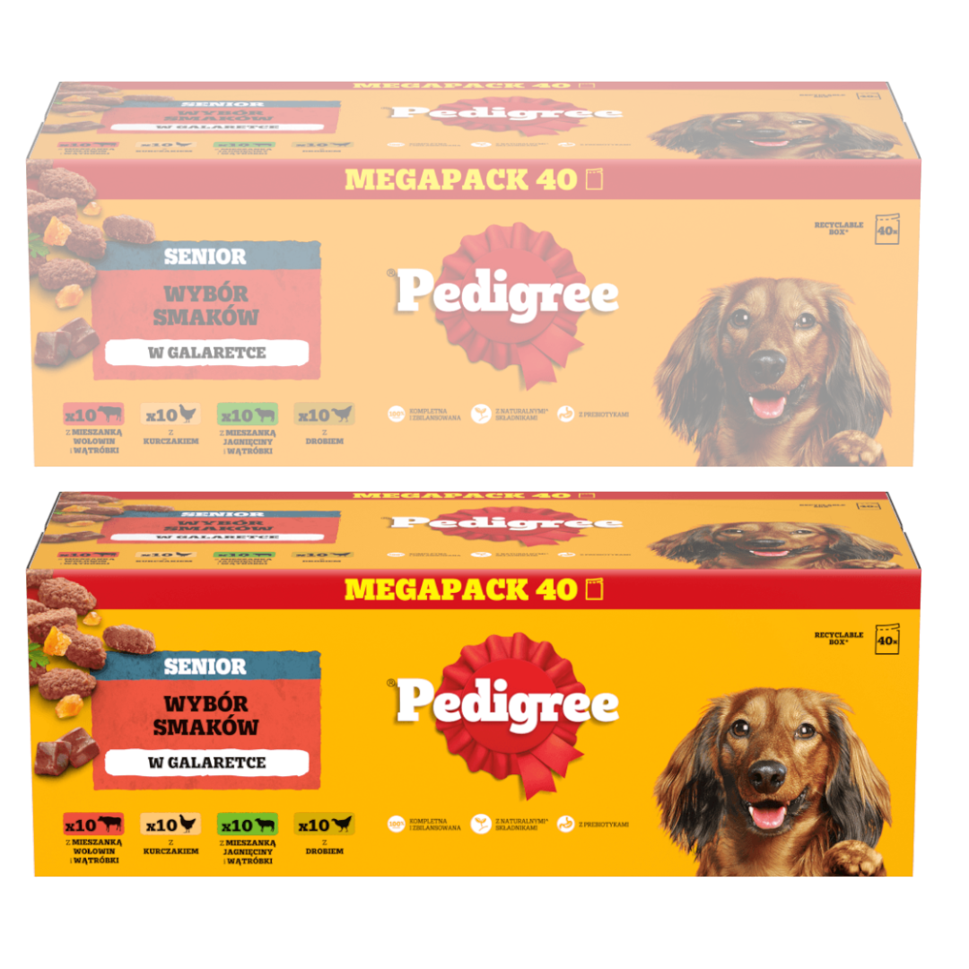 Pedigree drób, jagnięcina, kurczak, wołowina senior 100 g × 80