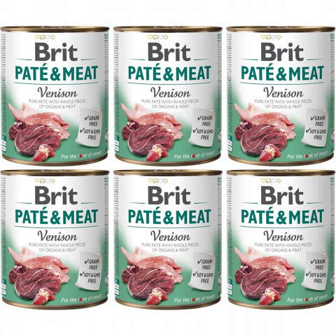 Brit Pate & Meat dziczyzna 800 g × 6