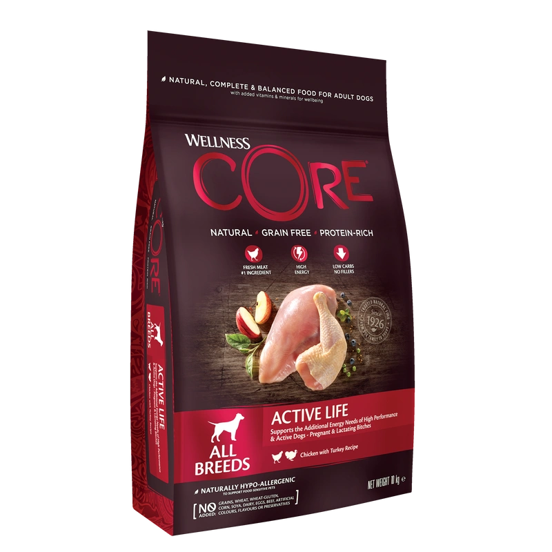 Wellness CORE Active Life indyk, kurczak adult 10 kg