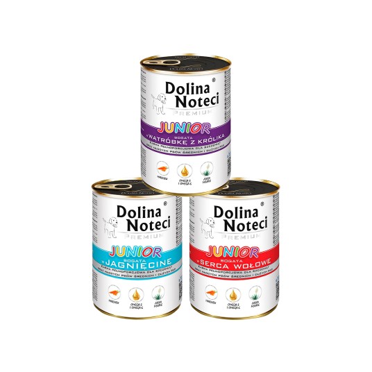 Dolina Noteci Premium jagnięcina, wołowina junior 400 g × 12