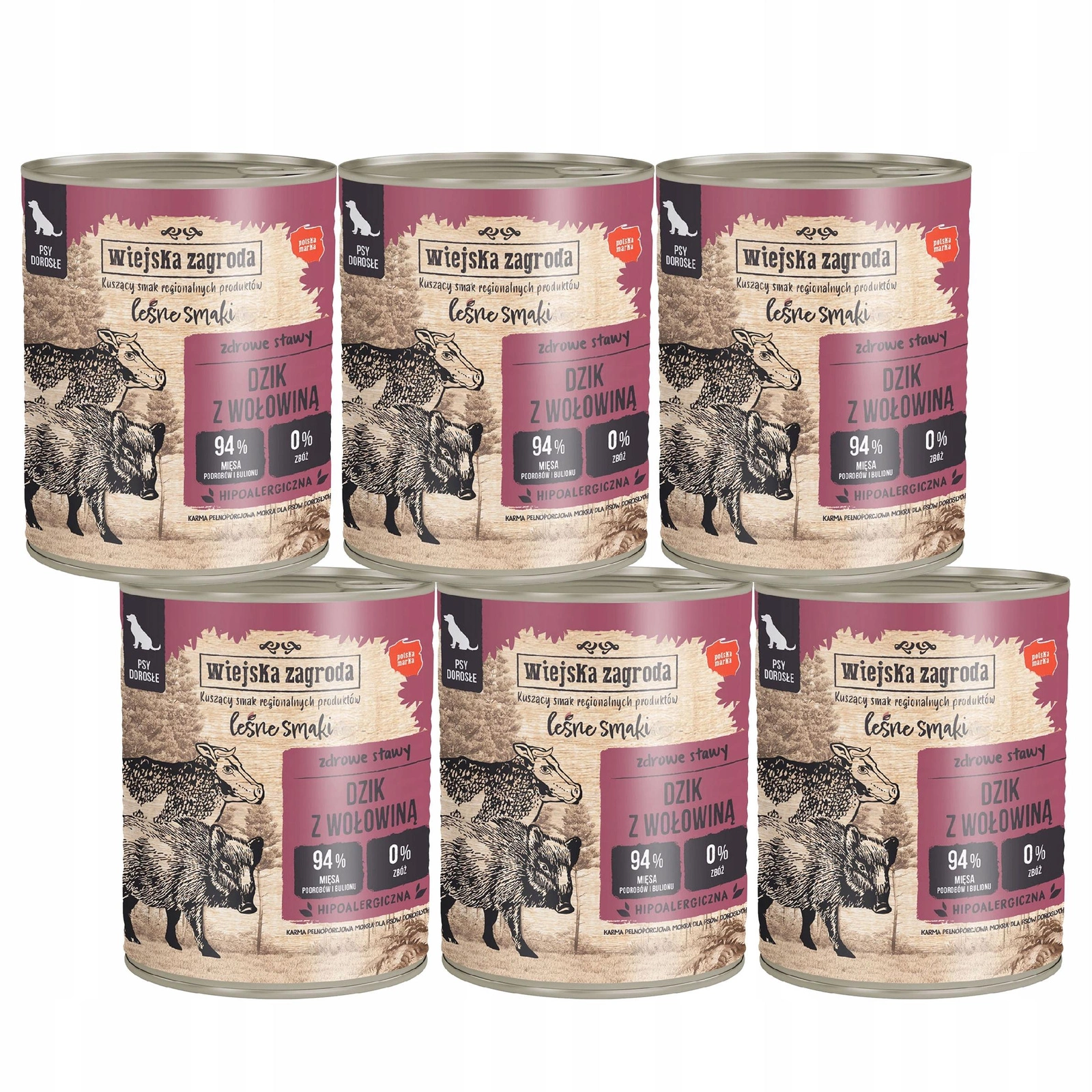 Wiejska Zagroda Leśne Smaki dziczyzna, wołowina 800 g × 6