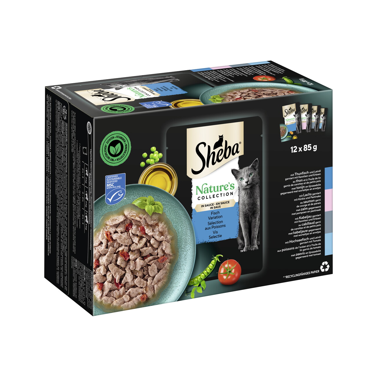 Sheba Nature's Collection mix smaków w sosie adult 85 g × 12
