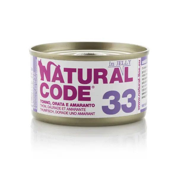 Natural Code 33 dorada z amarantusem, tuńczyk z amarantusem w galaretce adult 85 g