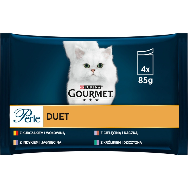 Purina Gourmet Perle Skin & Coat mix smaków w sosie adult 85 g × 4