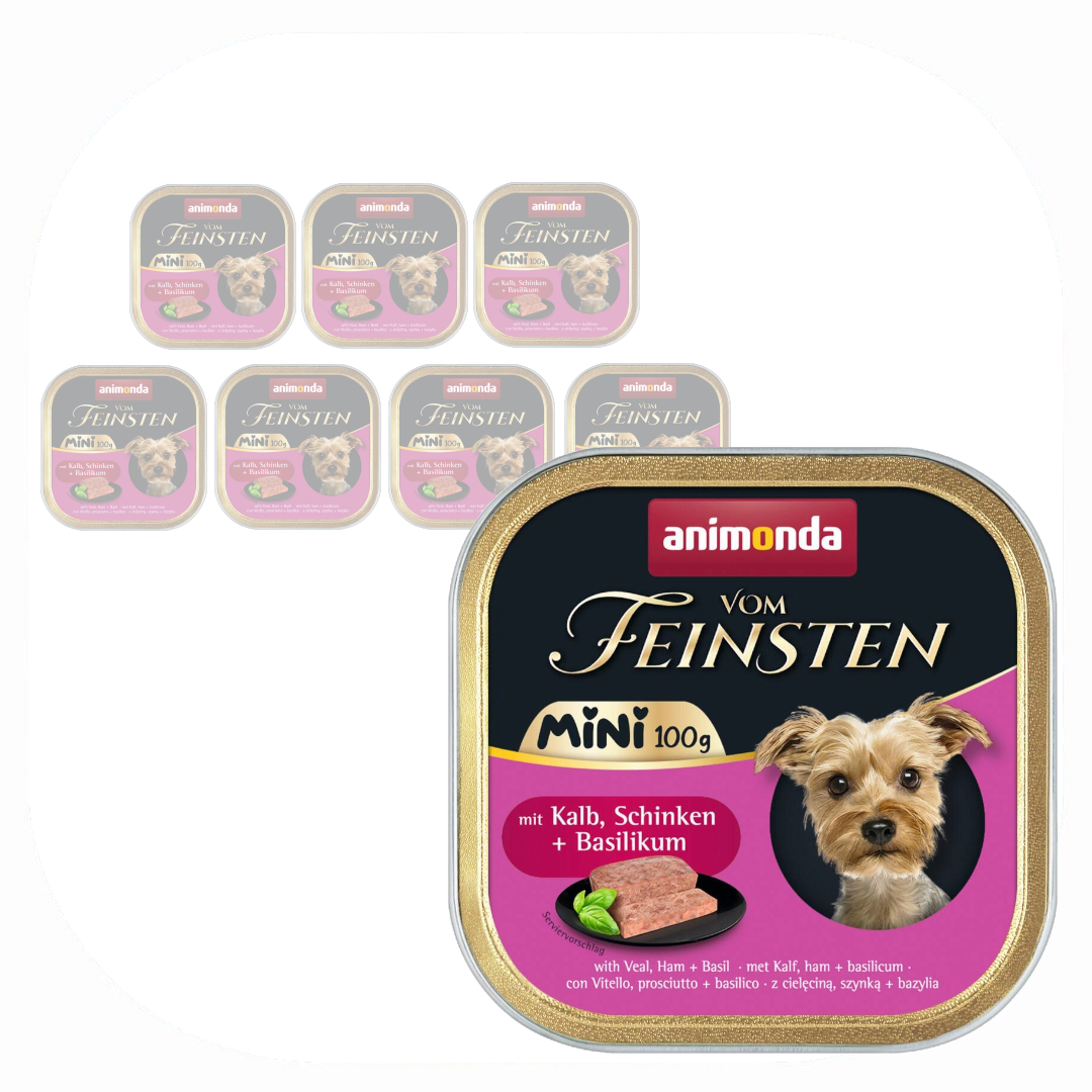 Animonda Vom Feinsten Mini cielęcina, szynka adult małe rasy 100 g × 8