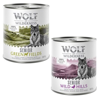 Wolf of Wilderness cielęcina, jagnięcina, kaczka, kurczak senior 800 g × 12