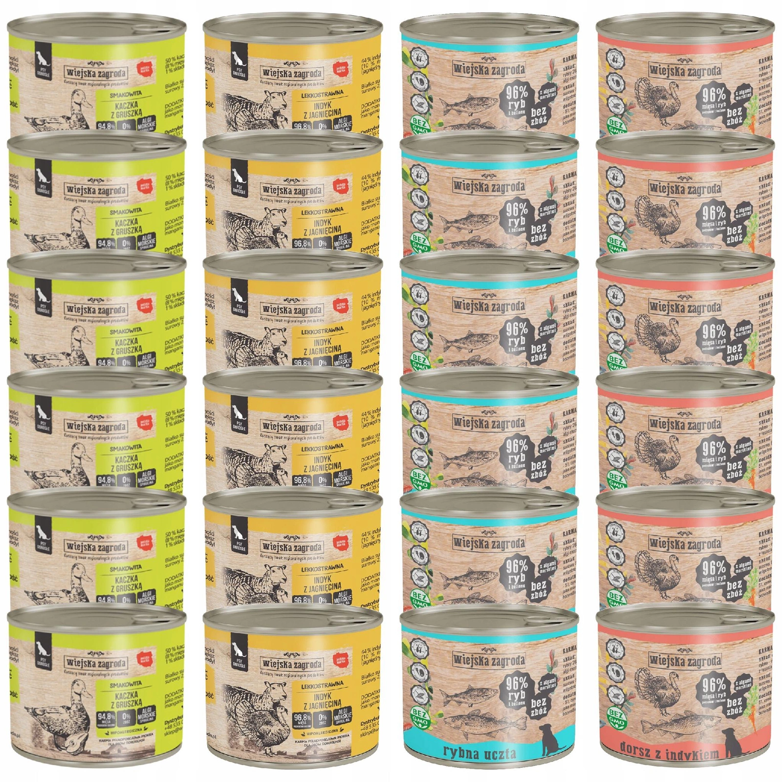 Wiejska Zagroda dorsz, indyk, jagnięcina 200 g × 24