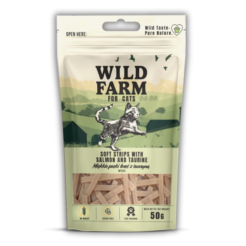Wild Farm łosoś miękkie paski adult 50 g