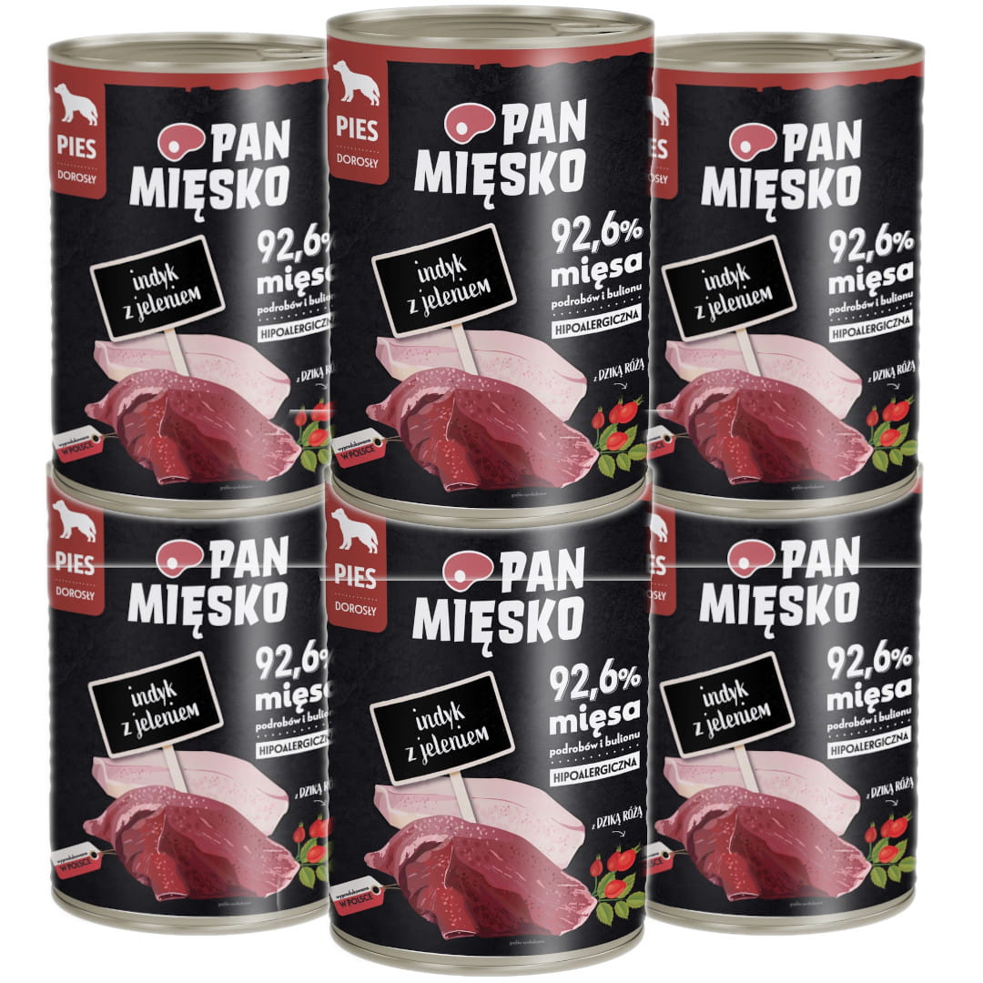 Pan Mięsko indyk, jeleń adult 400 g × 6