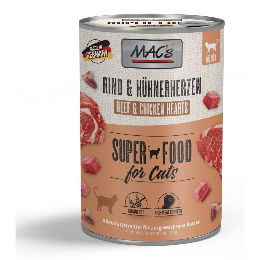 MAC's Super Food for Cats wołowina, serca adult 400 g