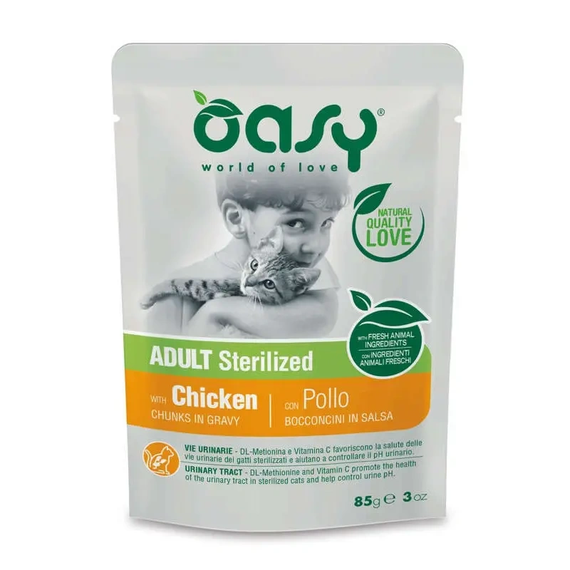 Oasy Lifestage Sterilised kurczak w bulionie adult 85 g