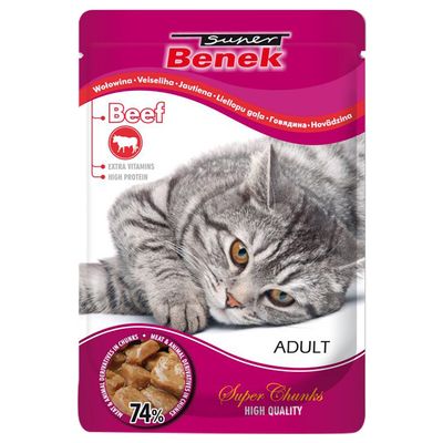 Super Beno Super Chunks wołowina w sosie adult 100 g × 48