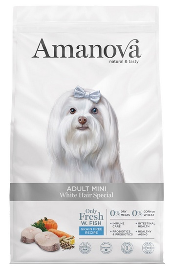 Amanova Mini White Hair Special ryba adult małe rasy 7 kg