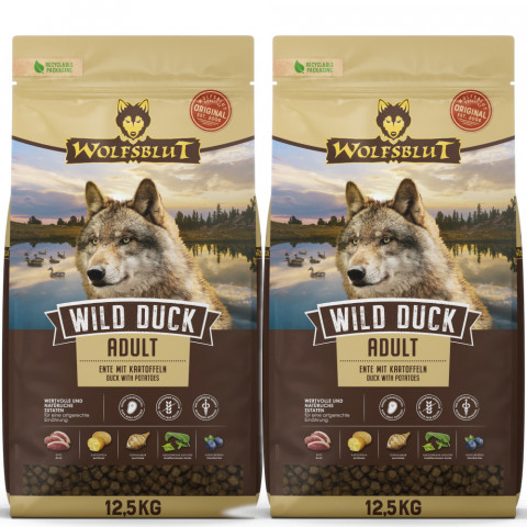 Wolfsblut Wild Duck kaczka adult 12.5 kg × 2