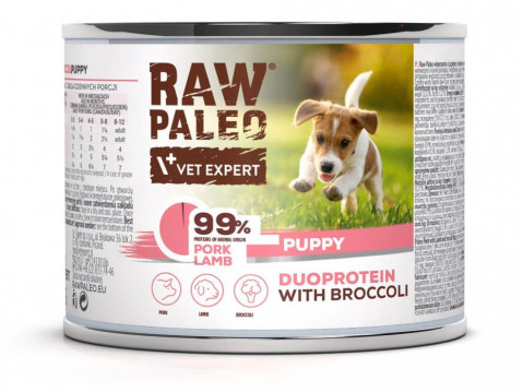 VetExpert Raw Paleo jagnięcina, wieprzowina puppy 200 g