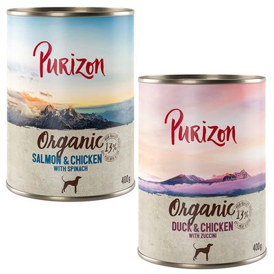 Purizon Organic kaczka, kurczak, łosoś adult 400 g × 6