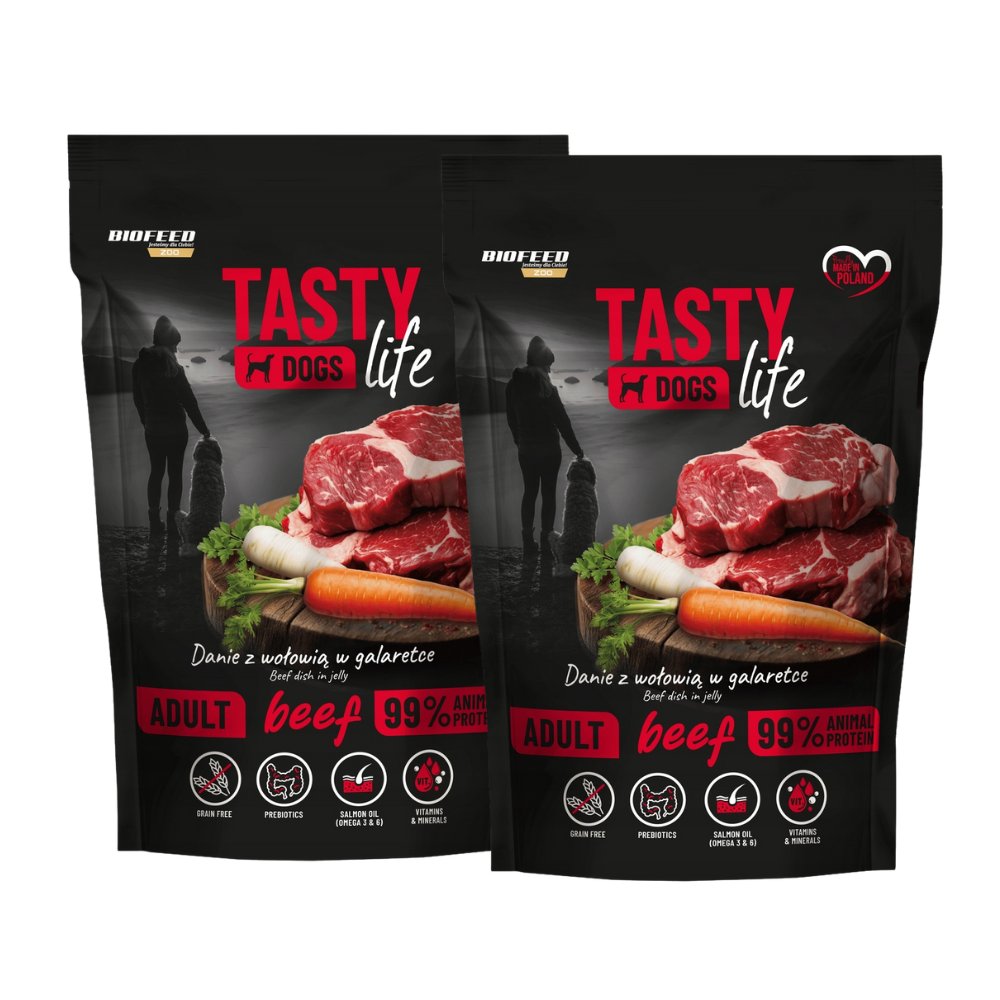BioFeed Tasty Dog Life wołowina adult 500 g × 2
