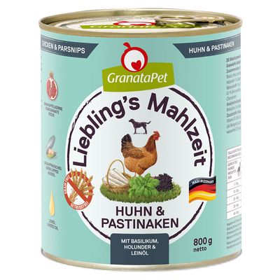 GranataPet Liebling's Mahlzeit kurczak z pasternakiem 800 g × 12
