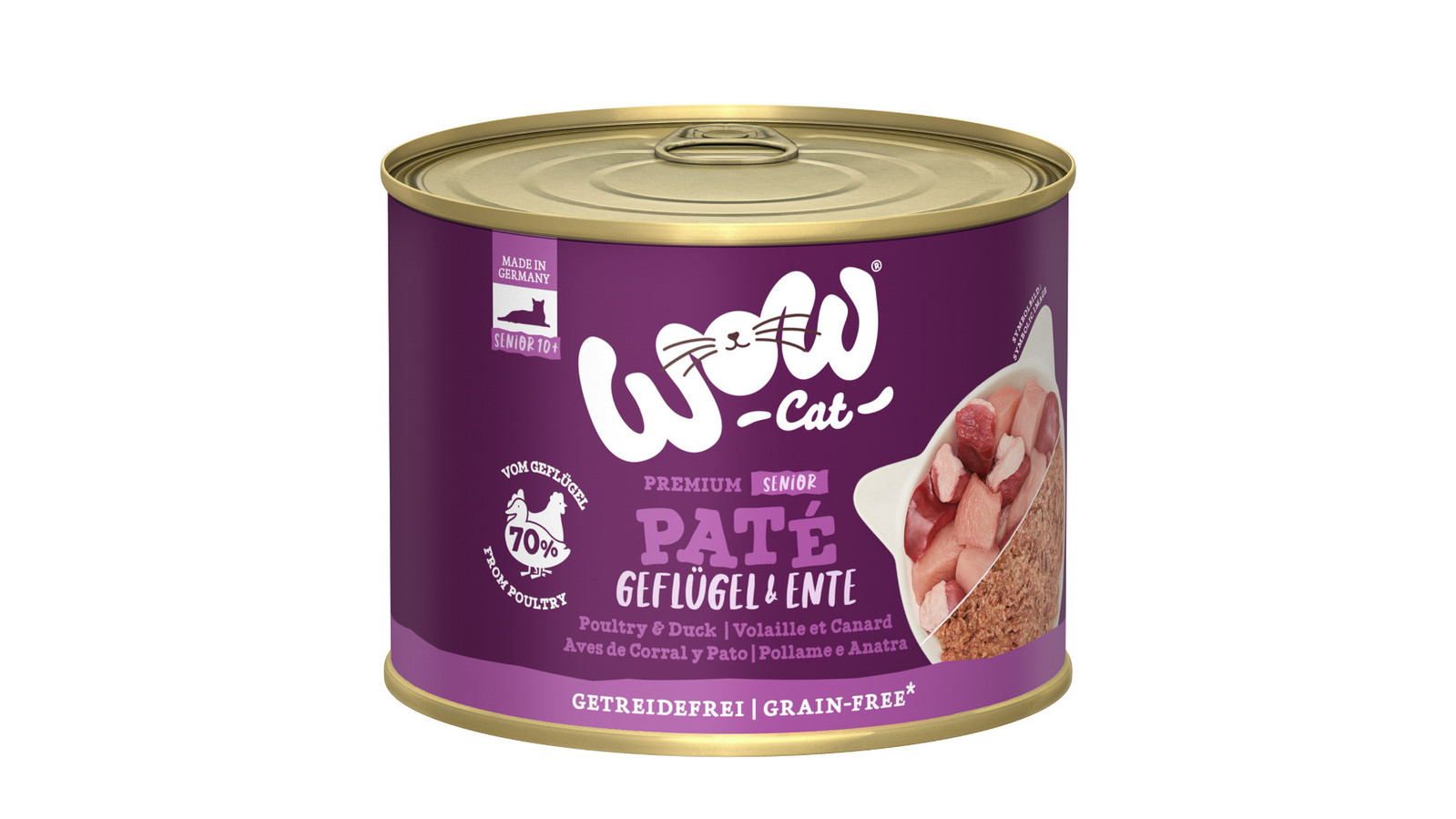 WOW Cat drób, kaczka pasztet senior 200 g