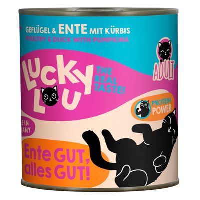 Lucky Lou Lifestage Skin & Coat drób, kaczka w sosie adult 800 g × 6