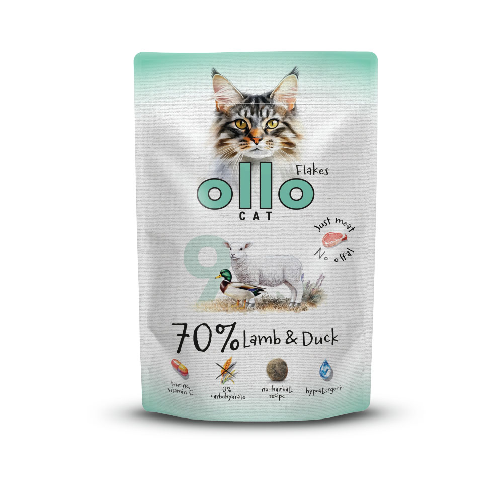 Ollo Hairball jagnięcina, kaczka w sosie 85 g