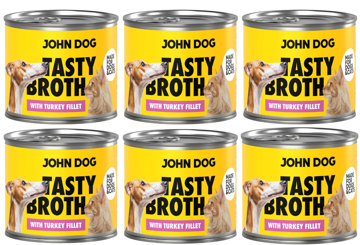 John Dog Tasty Broth indyk adult 140 g × 6