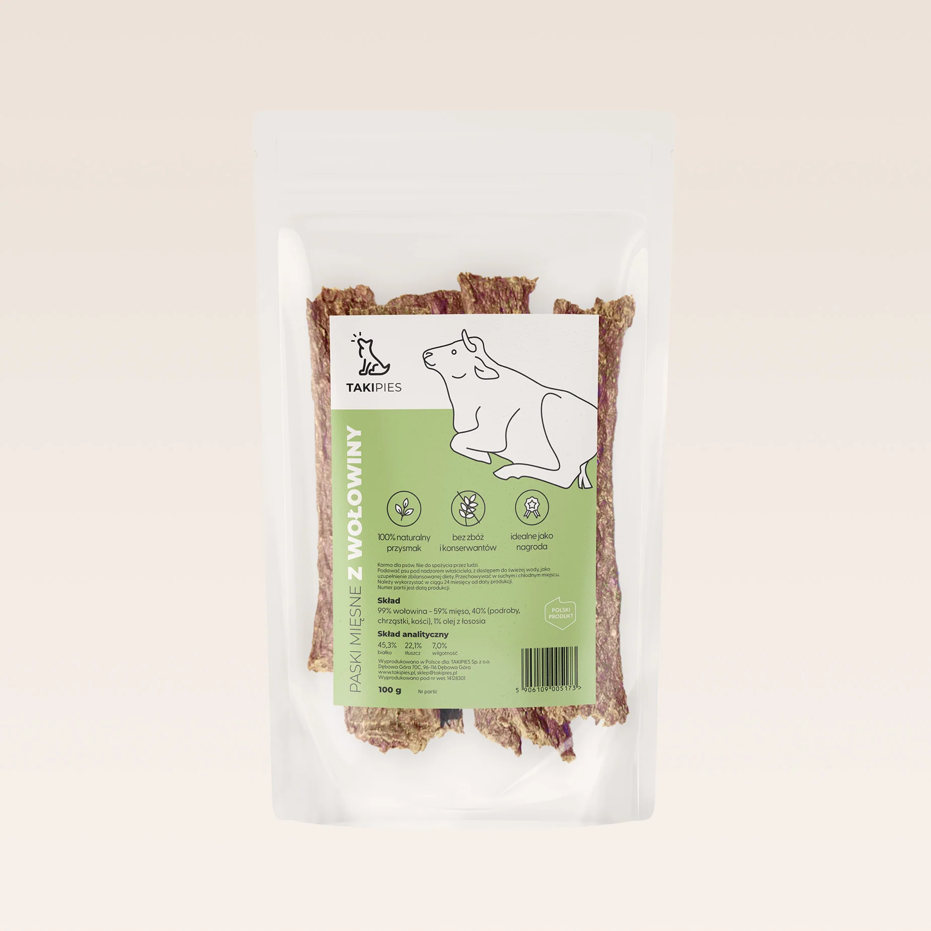 Takipies paski mięsne z wołowiną 100 g