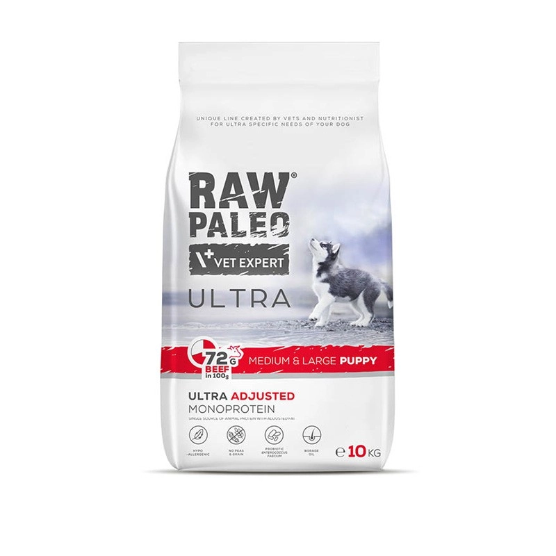 VetExpert Raw Paleo Ultra wołowina puppy średnie i duże rasy 10 kg