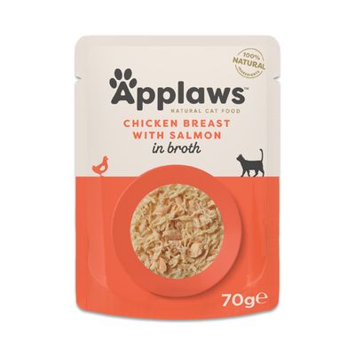 Applaws Sensitive kurczak, łosoś w bulionie adult 70 g × 12