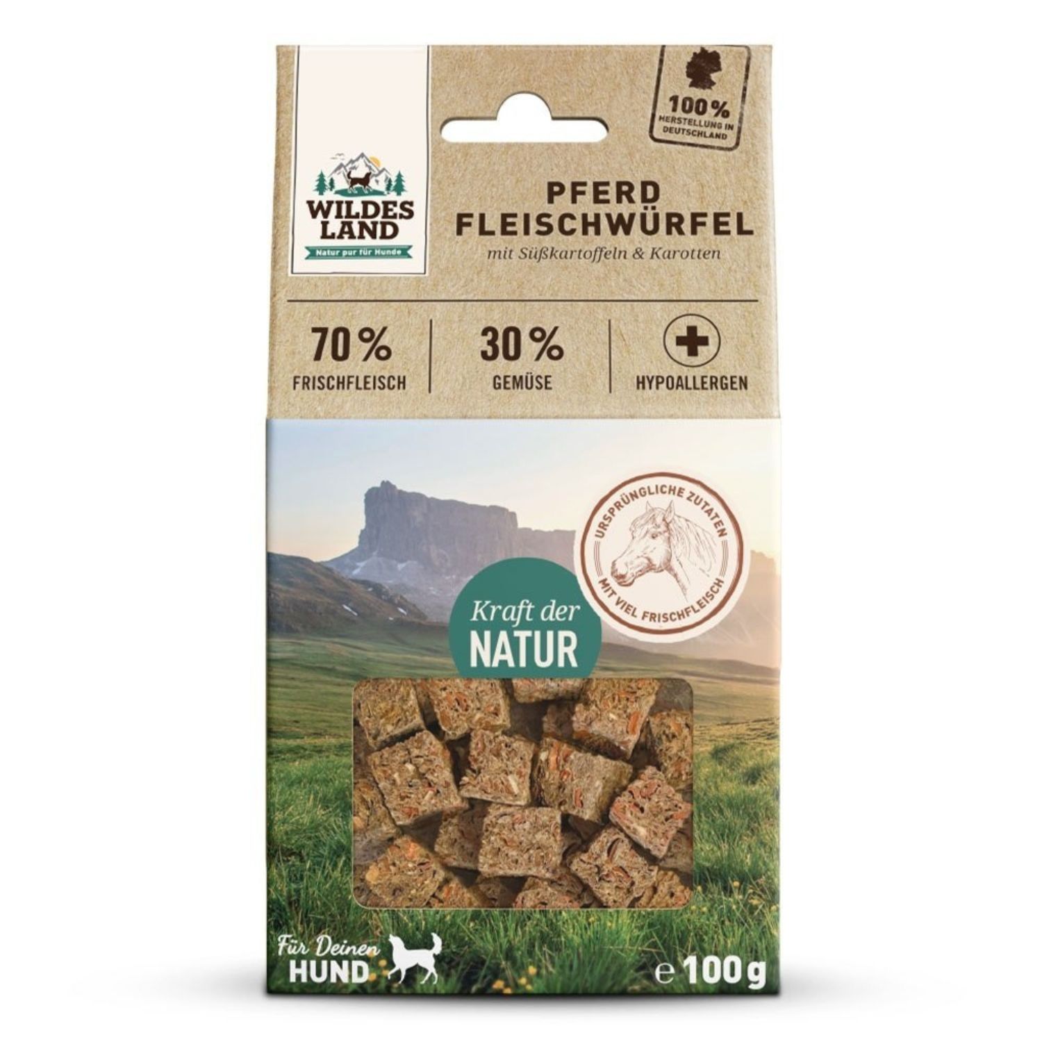 Wildes Land Fleischwürfel konina 100 g