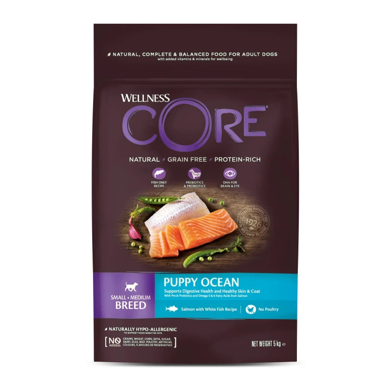 Wellness CORE białoryba, łosoś puppy małe rasy, średnie rasy 5 kg