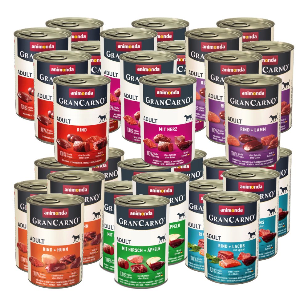 Animonda GranCarno jeleń, wołowina, łosoś z jabłkiem adult 400 g × 30