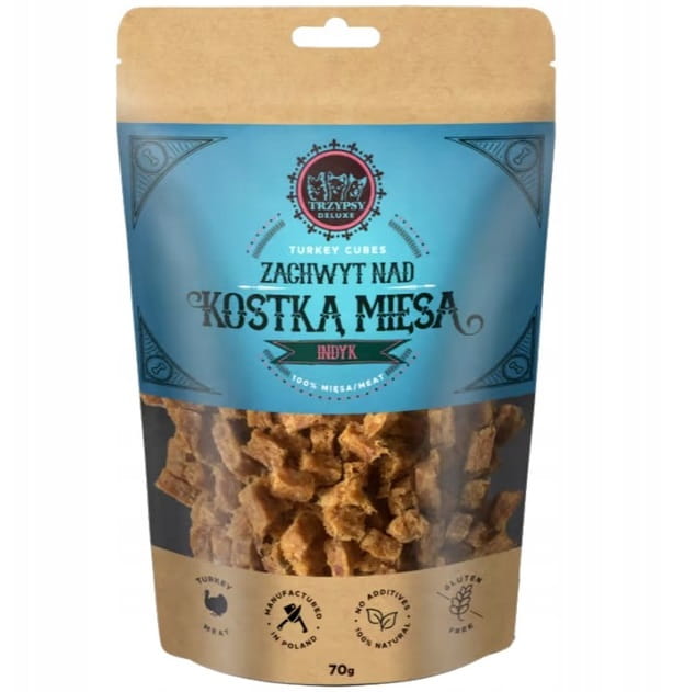 Trzy Psy Zachwyt Nad Kostką Mięsa indyk 70 g