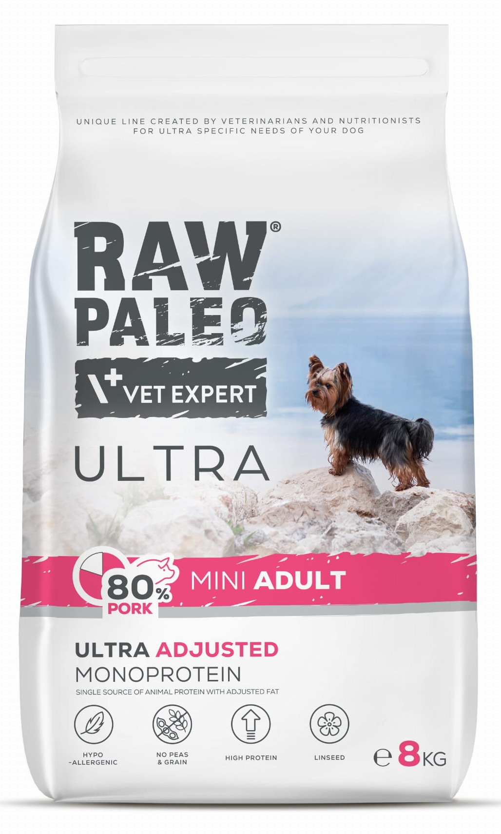 VetExpert Raw Paleo Ultra wieprzowina adult małe rasy 8 kg
