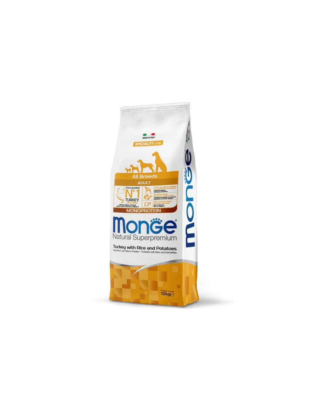 Monge indyk z ryżem i ziemniakami adult 12 kg