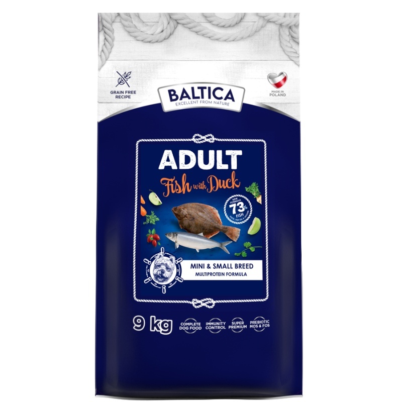 Baltica Excellent ryba, kaczka adult małe rasy 9 kg